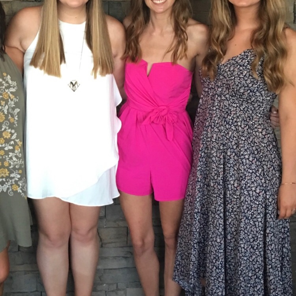 Magenta tie romper